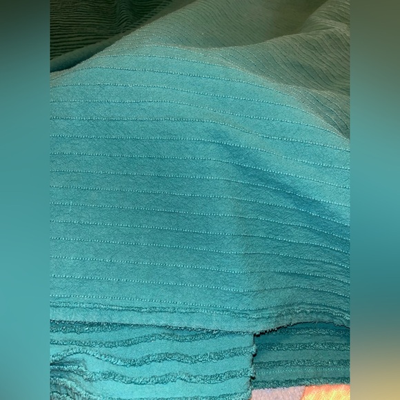 Teal Textured Ribbed Lightweight Blanket~100% Cotton~ King or Cal King - Picture 10 of 15